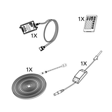 Eglo - LED Hämardatav riba 5m LED/23W/24/230V 2700-6500K + pult