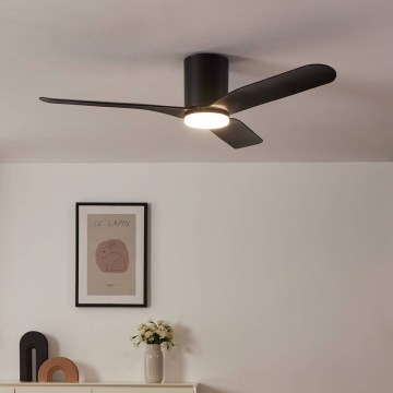 Eglo – hämardatav LED-laeventilaator, 17 W, 230 V, 3000/4000/5000 K, läbimõõt 132 cm, must, koos kaugjuhtimispuldiga