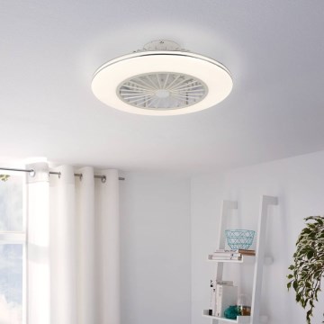 Eglo - Hämardatav LED laeventilaator 3xLED/12,6W/230V 2700-6500K läbimõõt 55 cm valge + kaugjuhtimispult