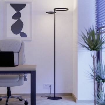 Eglo - Hämardatav LED-põrandalamp LED/16W/230V + LED/12W must