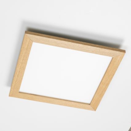 Eglo - LED RGB hämardatav pinnapealne paneel SALOBRENA-C WOOD LED/40W/230V 2700-6500K 49,5x49,5 cm pruun + kaugjuhtimispult