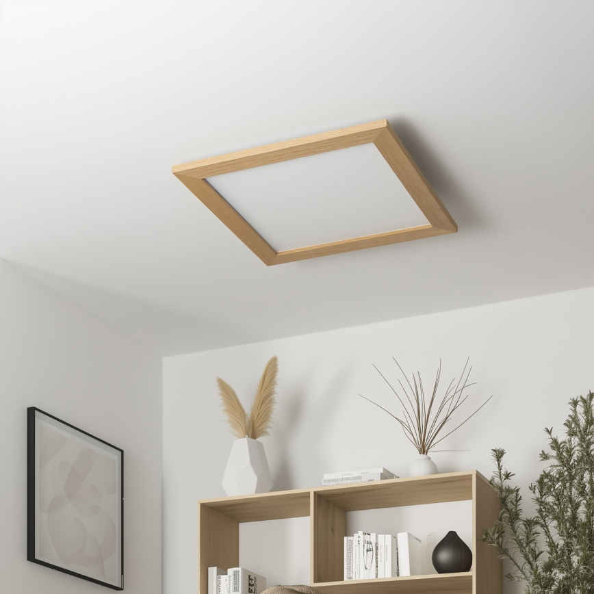Eglo - LED RGB hämardatav pinnapealne paneel SALOBRENA-C WOOD LED/40W/230V 2700-6500K 49,5x49,5 cm pruun + kaugjuhtimispult