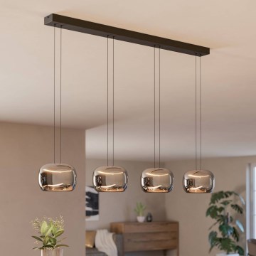 Eglo - hämardatav LED-ripats kaabliga 4xLED/5,8W/230V must/suitsuhall