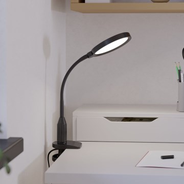 Eglo - Hämardatav painduv kinnitusklambriga LED-lamp LED/5,5W/230V 2700/4000/6500K must