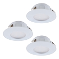 Eglo - Komplekt 3 tk LED-vannitoa süvistatavad laevalgustid PINEDA LED/4,9W/230V IP44