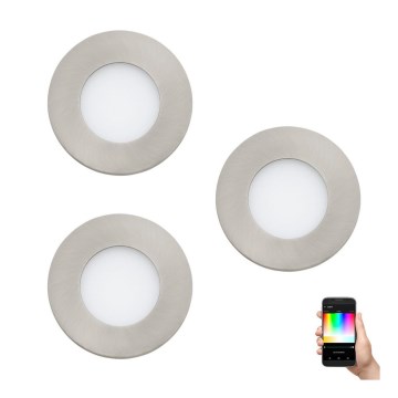 Eglo - Komplekt 3x hämardatavad RGB LED süvistatavad laevalgustid FUEVA-C LED/3W/230V läbimõõt 8,5 cm