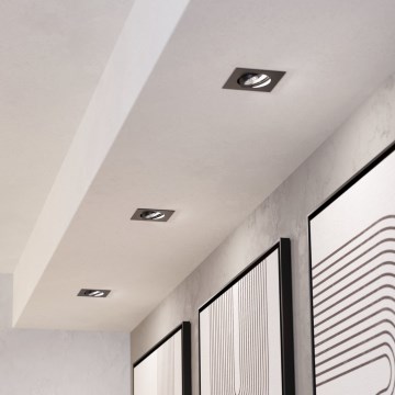 Eglo - KOMPLEKT 3x LED hämardatav süvistatav valgusti LED/4,8W/230V 8,8x8,8 cm must