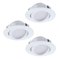 Eglo - KOMPLEKT 3x LED Hämardatav süvistatav valgusti PINEDA 1xLED/5,5W/230V