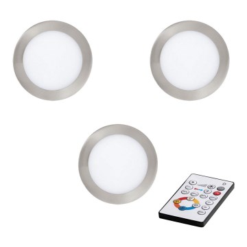 Eglo - KOMPLEKT 3x LED Hämardatav süvistatav valgusti TINUS LED/17W/230V + Pult