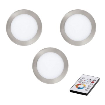 Eglo - KOMPLEKT 3x LED hämardatav süvisvalgusti TINUS LED/6W/12/230V + kaugjuhtimispult