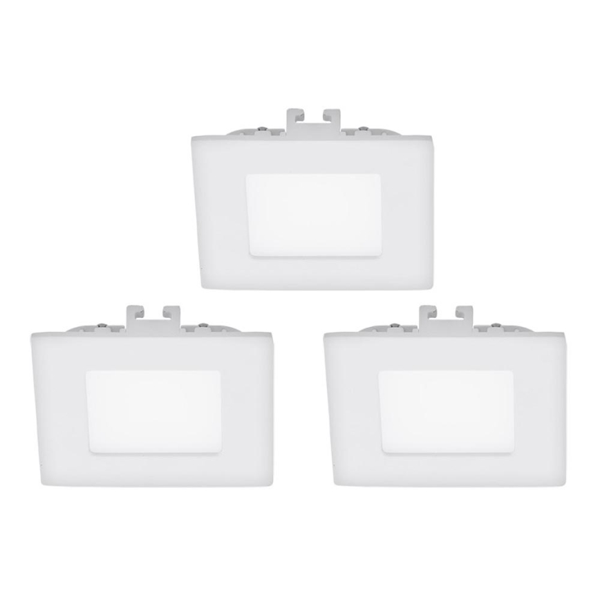 Eglo - Komplekt 3x LED lae sisseehitatav valgusti FUEVA 1 1xLED/2,7W/230V 8,5x8,5 cm