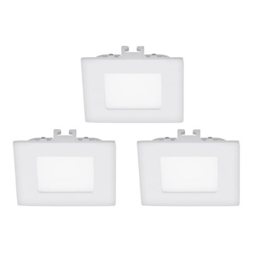 Eglo - KOMPLEKT 3x LED laesse paigaldatav valgusti FUEVA 1 LED/2,7W/230V 8,5x8,5 cm