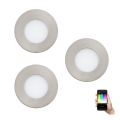 Eglo - komplekt 3x LED RGB hämardatavat lae sisse paigaldatavat valgustit FUEVA-C 1xLED/3W/230V läbimõõt 8,5 cm