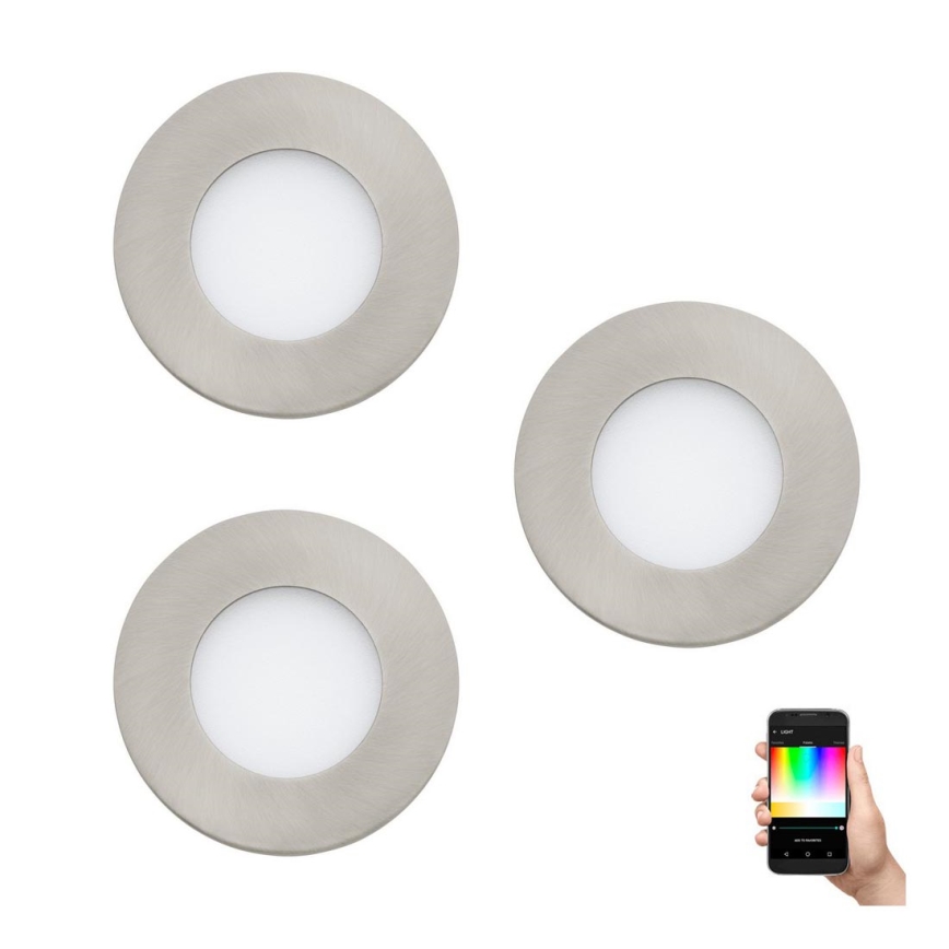 Eglo - komplekt 3x LED RGB hämardatavat lae sisse paigaldatavat valgustit FUEVA-C 1xLED/3W/230V läbimõõt 8,5 cm