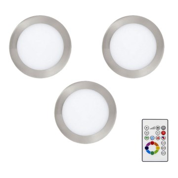 Eglo - KOMPLEKT 3x LED RGBW Hämardatav süvistatav valgusti TINUS 4,8W/230V + pult