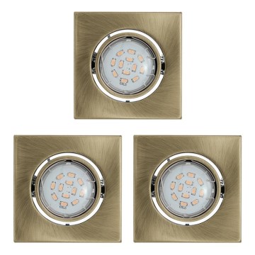 Eglo - KOMPLEKT 3x LED Süvistatav laevalgusti IGOA 3xGU10/5W/230V