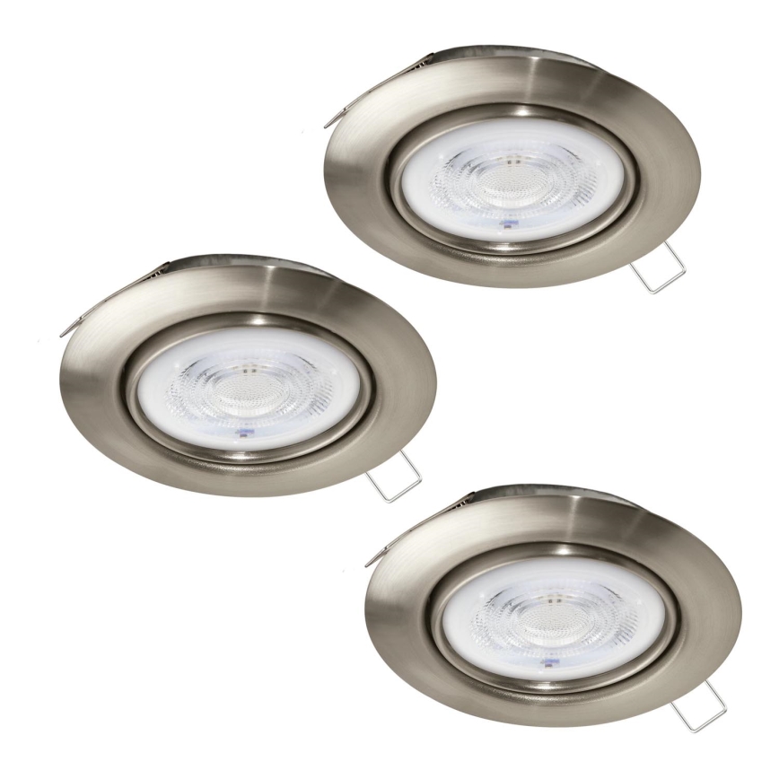 Eglo - KOMPLEKT 3x LED Süvistatav valgusti 1xGU10/4W/230V matt kroom
