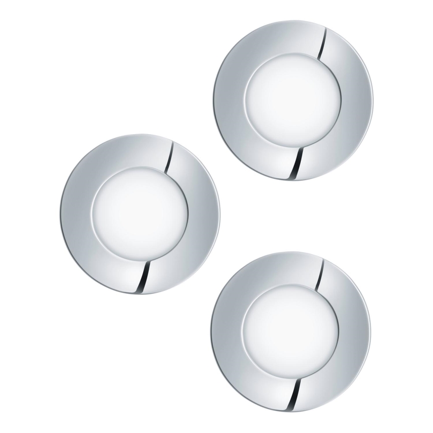 Eglo - KOMPLEKT 3x LED Süvistatav valgusti vannituppa FUEVA 1xLED/2,8W/230V IP44 läikiv kroom