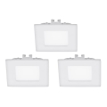 Eglo - komplekt 3x LED-süvisvalgustit FUEVA 1 LED/2,7W/230V 8,5x8,5 cm