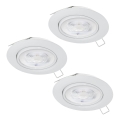 Eglo - KOMPLEKT 3xLED Süvistatav valgusti vannituppa 1xGU10/4W/230V IP44 valge