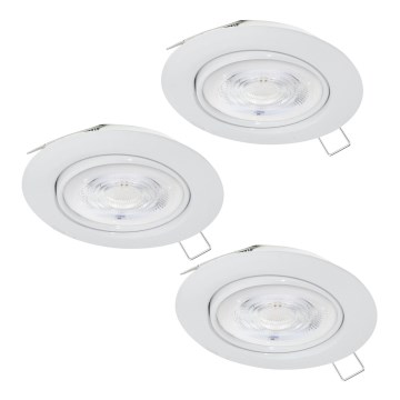 Eglo - KOMPLEKT 3xLED Süvistatav valgusti vannituppa 1xGU10/4W/230V IP44 valge