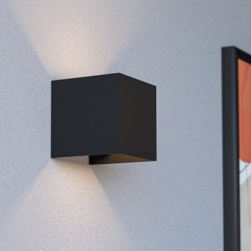 Eglo - LED hämardatav laetav välisseinavalgusti liikumis- ja hämarusanduriga LED/2,2W/5V IP44 must