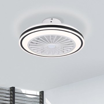 Eglo - LED Hämardatav laeventilaator LED/25,5W/230V valge/must 2700-6500K + kaugjuhtimispult