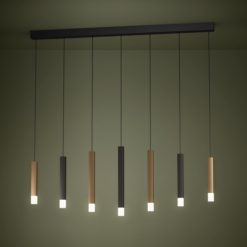 Eglo - LED Hämardatav lühter 7xLED/3,1W/230V 3000K antratsiit/kuldne