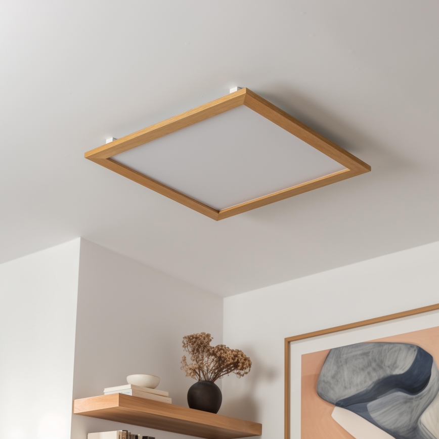 Eglo - LED Hämardatav pinnale kinnitatav valguspaneel SALOBRENA-CL WOOD LED/31W/230V 2700-6500K 64x64 cm pruun