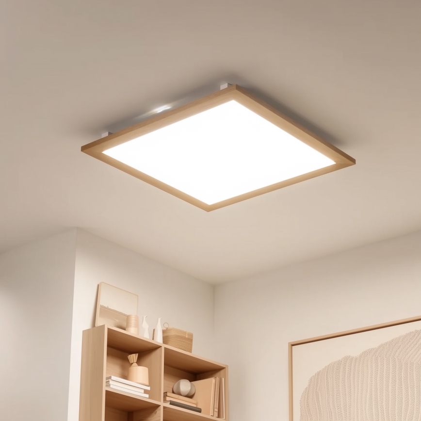 Eglo - LED Hämardatav pinnale kinnitatav valguspaneel SALOBRENA-CL WOOD LED/31W/230V 2700-6500K 64x64 cm pruun