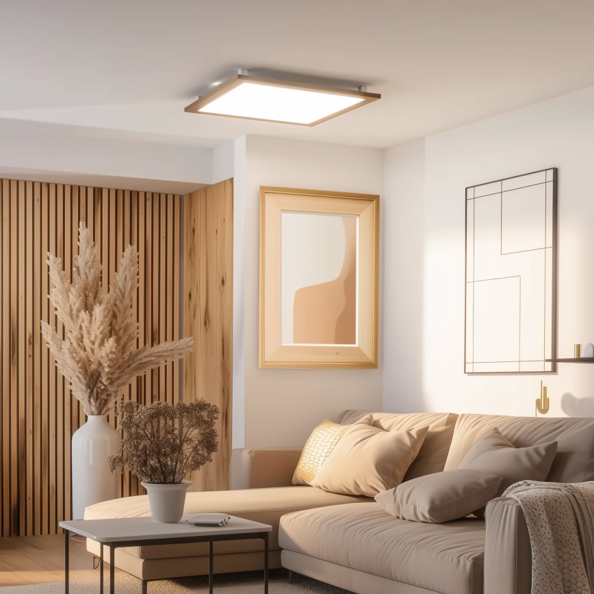 Eglo - LED Hämardatav pinnale kinnitatav valguspaneel SALOBRENA-CL WOOD LED/31W/230V 2700-6500K 64x64 cm pruun