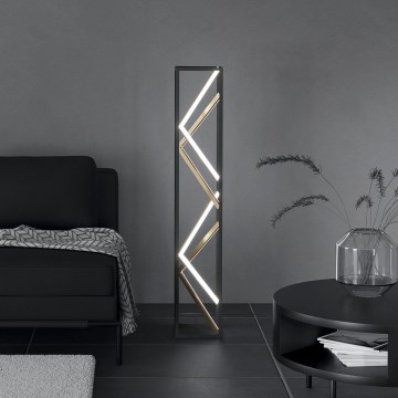 Eglo - LED Hämardatav põrandalamp LED/23W/230V 2700-6500K must/kuldne + kaugjuhtimispult