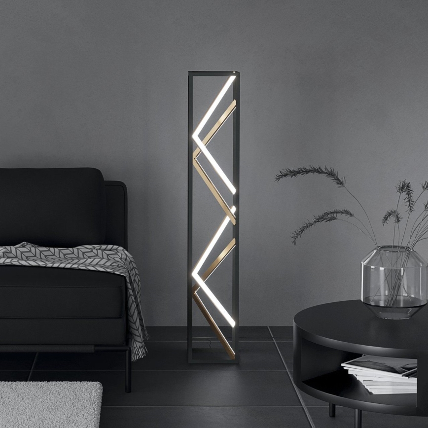 Eglo - LED Hämardatav põrandalamp LED/23W/230V 2700-6500K must/kuldne + kaugjuhtimispult