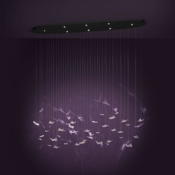 Eglo - LED hämardatav ripplühter kaablil 8xLED/4,2W/230V must/läbipaistev