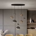 Eglo - LED hämardatav rippvalgusti kaabliga 8xLED/5,8W/230V 2200-6500K must/beež/suitsune + kaugjuhtimispult
