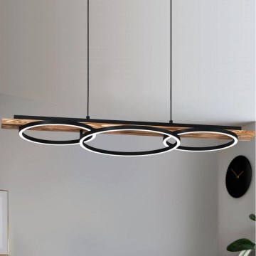 Eglo - LED hämardatav rippvalgusti kaablil 2xLED/12,5W/230V+LED/15,5W 3000K pruun/must