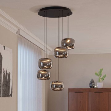 Eglo - LED hämardatav rippvalgusti kaablil 5xLED/5,8W/230V must/suitsune