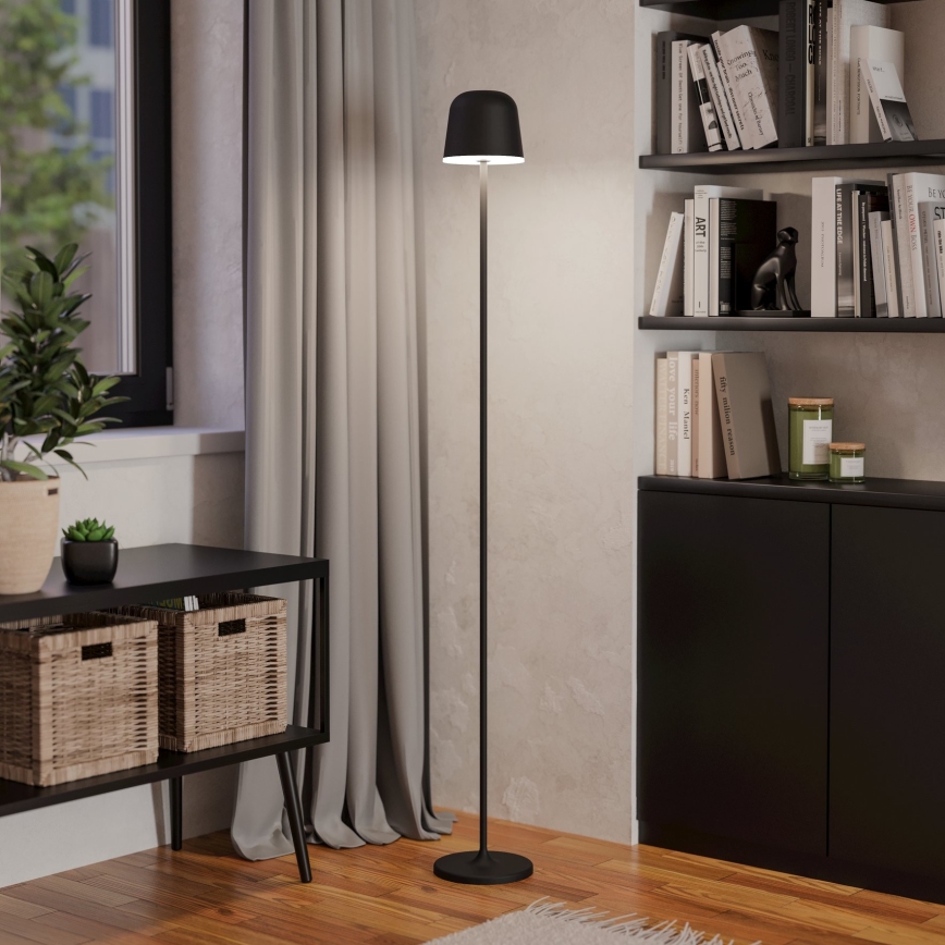 Eglo - LED Hämardatav väli laetav põrandalamp LED/4,3W/5V 2400/3000/4000K IP54 must