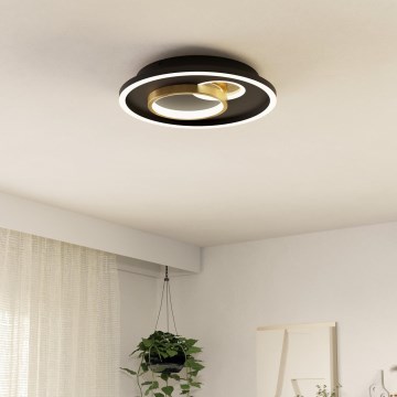 Eglo - LED Laevalgusti 1xLED/14W/230V + 1xLED/8,5W d. 38 cm must/kuldne