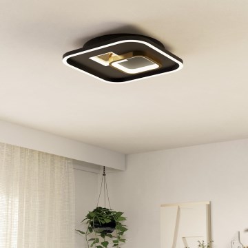 Eglo - LED Laevalgusti 1xLED/16,2W/230V + 1xLED/9,2W 38x38 cm must/kuldne