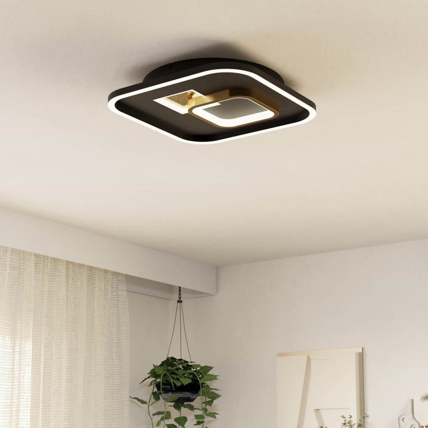 Eglo - LED Laevalgusti 1xLED/16,2W/230V + 1xLED/9,2W 38x38 cm must/kuldne