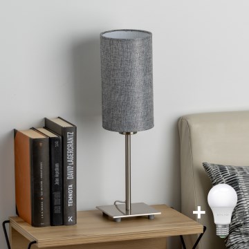 Eglo - LED Laualamp TUNJA 1xE27/60W/230V 26,5 cm matt kroom/hall