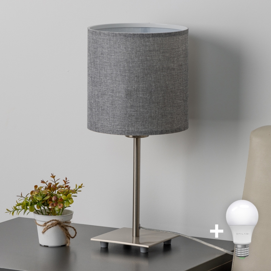 Eglo - LED Laualamp TUNJA 1xE27/60W/230V 26,5 cm matt kroom/hall