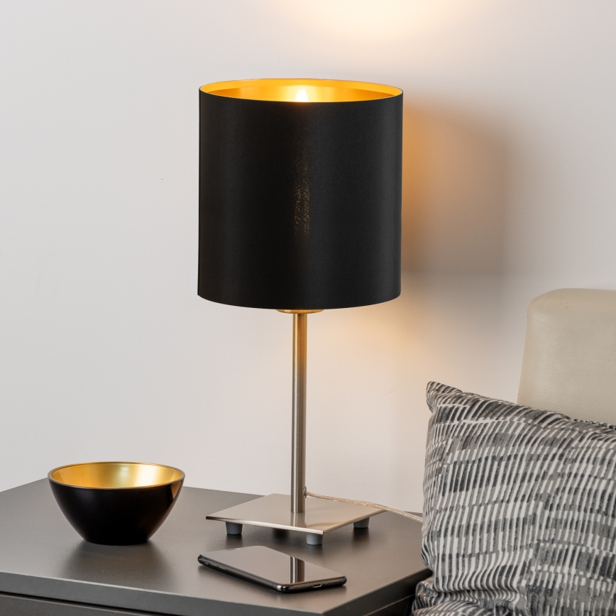 Eglo - LED Laualamp TUNJA 1xE27/60W/230V 26,5 cm matt kroom/must