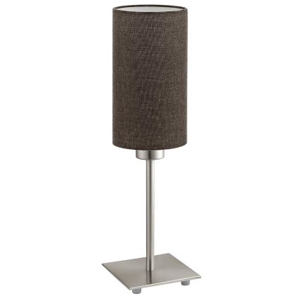 Eglo - LED Laualamp TUNJA 1xE27/60W/230V 26,5 cm matt kroom/pruun