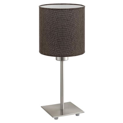 Eglo - LED Laualamp TUNJA 1xE27/60W/230V 26,5 cm matt kroom/pruun