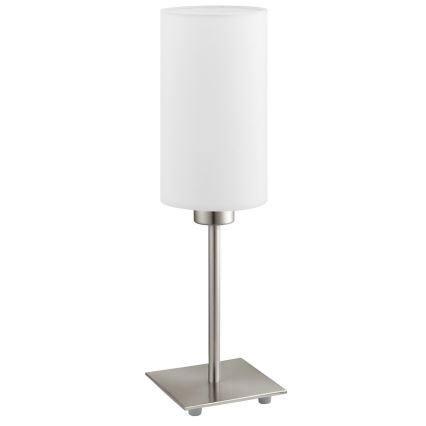 Eglo - LED Laualamp TUNJA 1xE27/60W/230V 26,5 cm matt kroom/valge