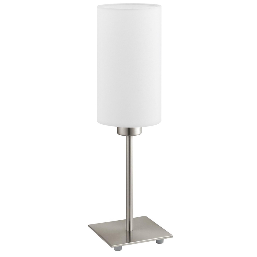 Eglo - LED Laualamp TUNJA 1xE27/60W/230V 26,5 cm matt kroom/valge