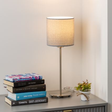 Eglo - LED Laualamp TUNJA 1xE27/60W/230V 38,5 cm matt kroom/hall