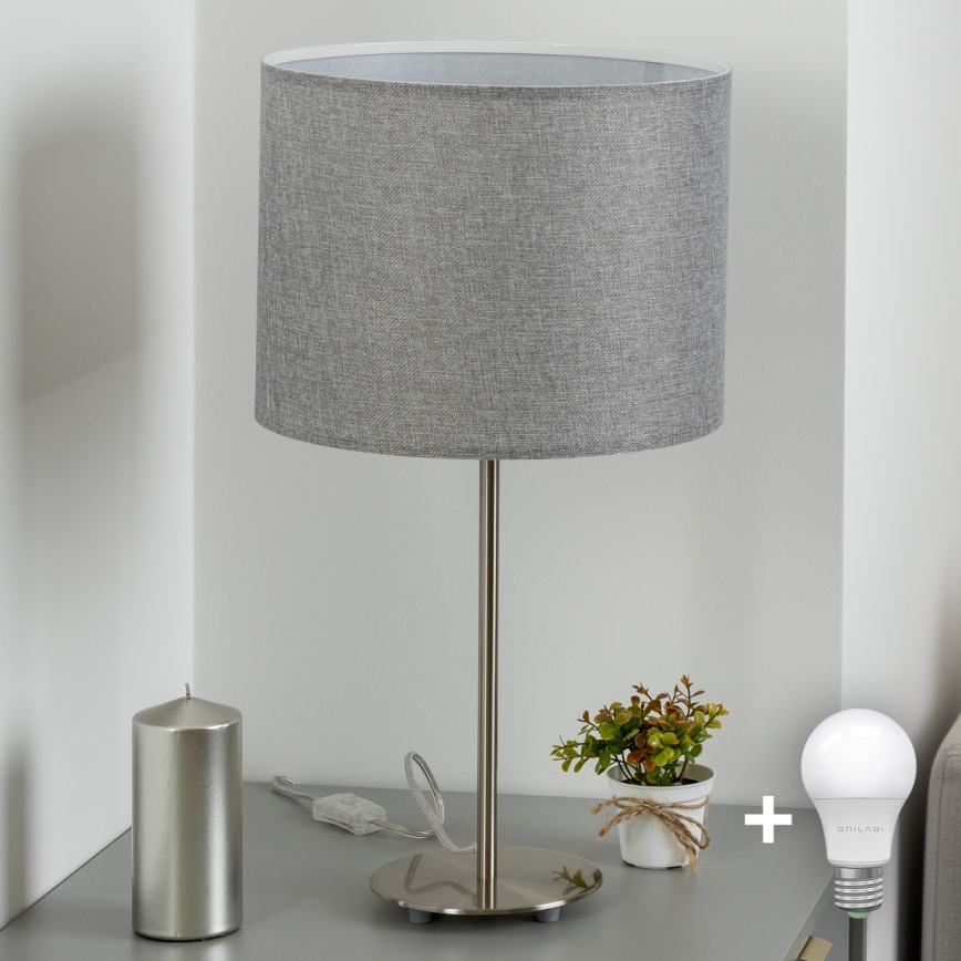 Eglo - LED  Laualamp TUNJA 1xE27/60W/230V 38,5 cm matt kroom/hall